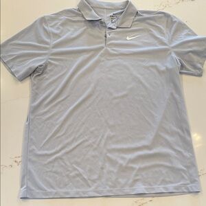 Nike Men's Gray Dri-Fit Polo Shirt Large